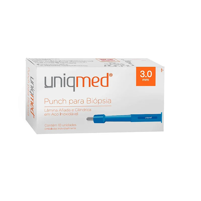 Punch para Biópsia Descartável Uniqmed 3.0mm